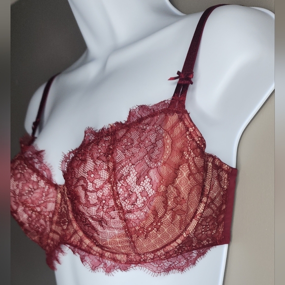 ♦VICTORIA'S SECRET Dream Angel Push-up without Padding Bra. Burgundy. Size:32DDD - Picture 4 of 10